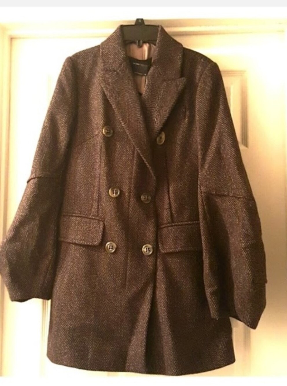 BCBGMaxAzria Brown Double-Breasted Pea Coat XS 😮‍💨🔥🫰🏾